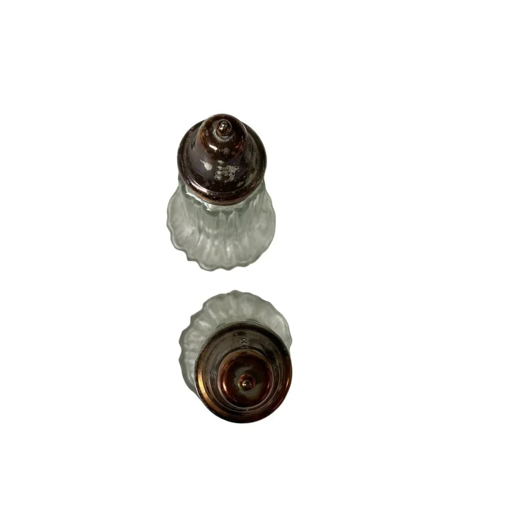 Vintage Leonard Crystal Silver Plate Salt/Pepper Shaker (Set) - Picture 9 of 12